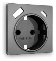 Накладка для розетки с заземлением и со шторками и 2хUSB type A и C Ambrella Volt Quant AP6600