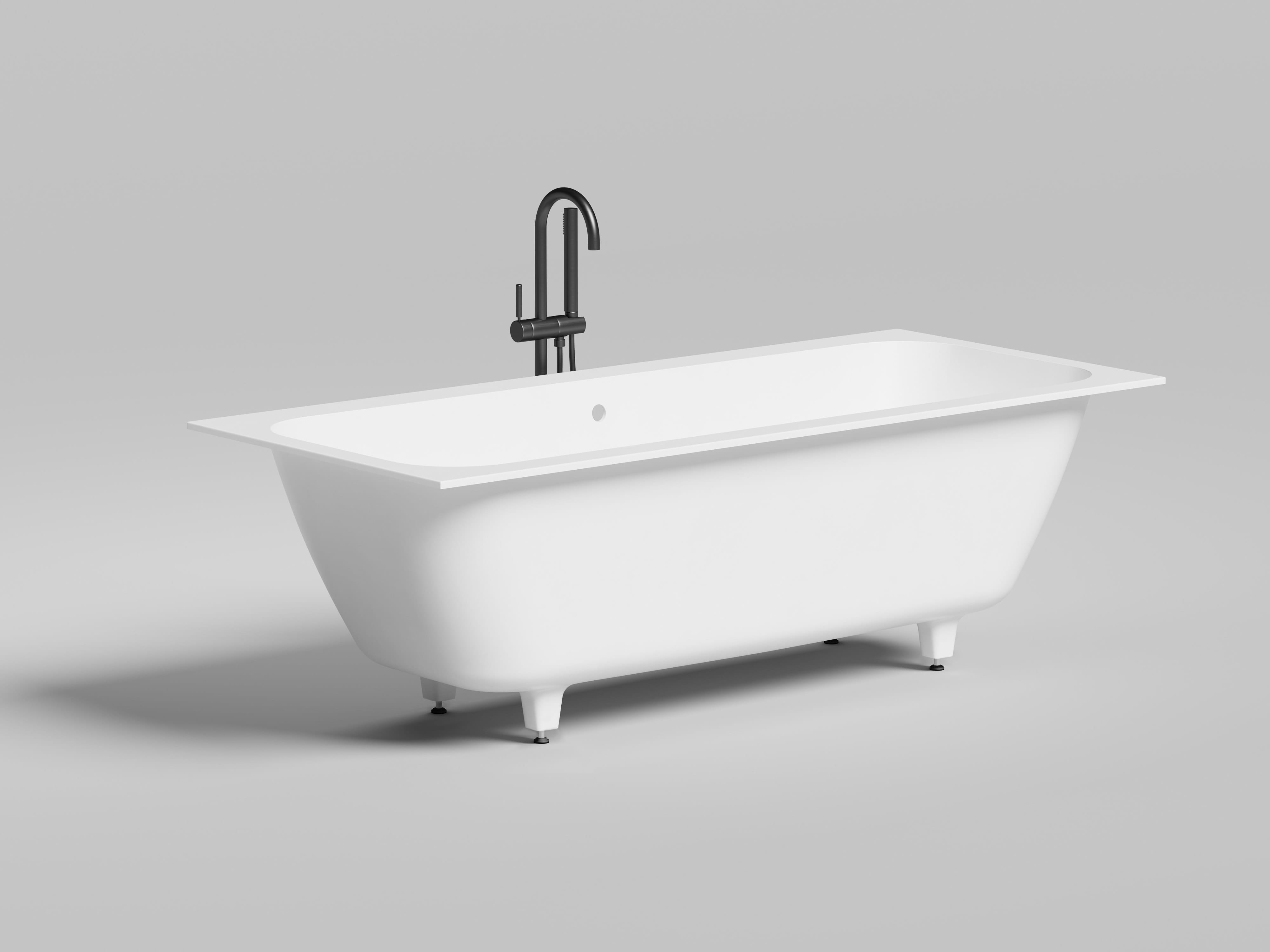 Ванна из искусственного камня Salini Orlando Axis 180х80 103222M белая матовая