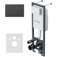 Инсталляция для унитаза Am.Pm ErgoFit L I012711.0138 с кнопкой смыва, черный матовый