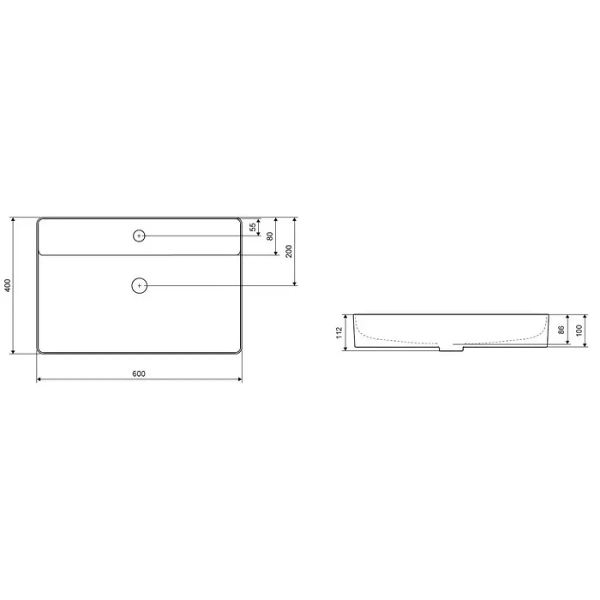 Раковина-чаша Excellent Rima 2.0 CEEX.4901.600.WH 60x40 см, накладная, белый