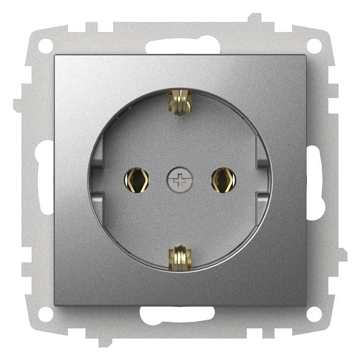 Розетка с заземлением, без рамки Elbi Eleсtriс Zena Vega 609-011000-217
