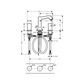 Смеситель для раковины hansgrohe METROPOL CLASSIC 31304090