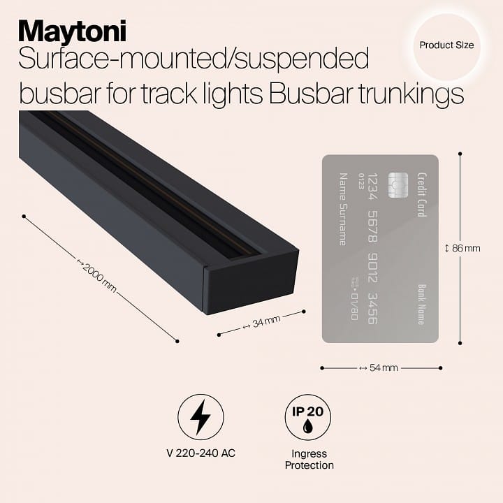Трек накладной Maytoni Technical Шинопроводы Юнити TRX001-112B