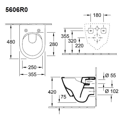 Подвесной унитаз Villeroy&Boch Subway 2.0 5606R001 альпийский белый