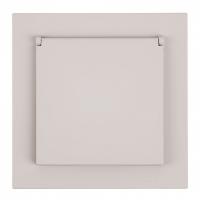 Розетка двойная с заземлением и со шторками, с крышкой Stekker Мия 50485