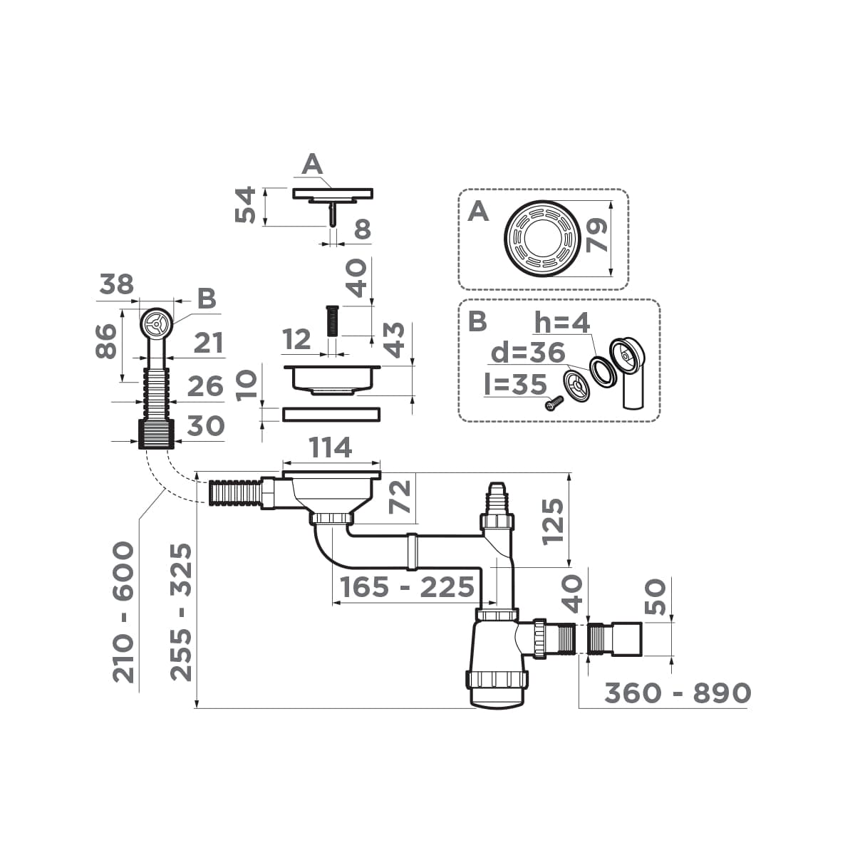 Сифон для мойки Omoikiri WK-1-R-IN 4956486