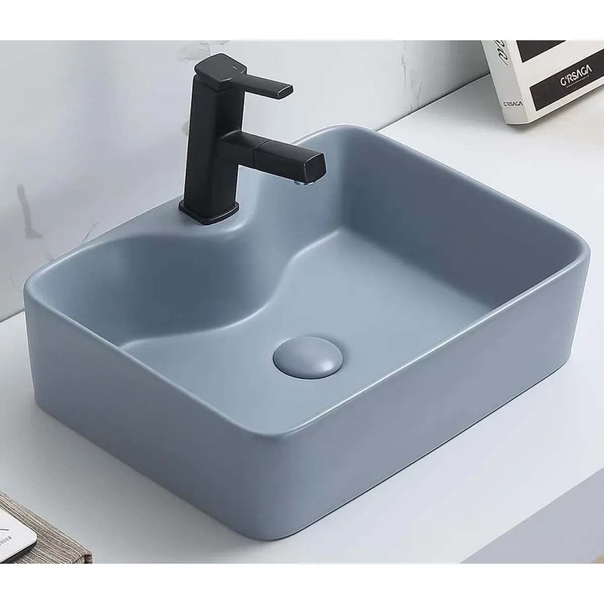 Раковина-чаша CeramaLux 7291MHL-4 48,5x37,5 см, накладная, голубой матовый