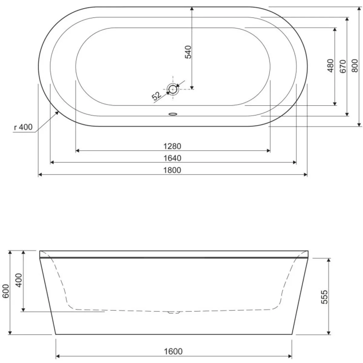 Панель фронтальная 180 см Cezares Metauro METAURO-Central-180-SCR-W37