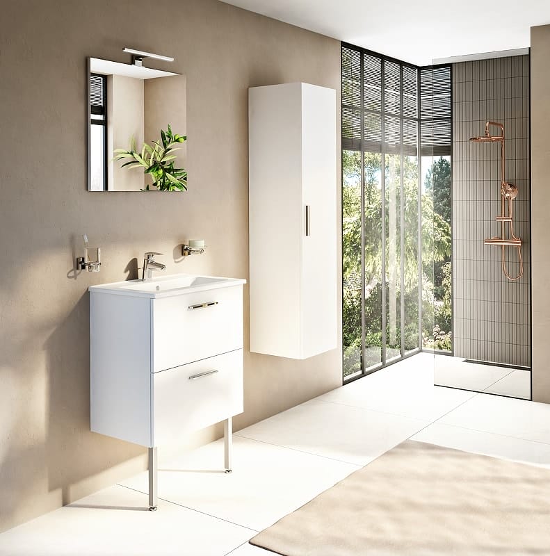 Тумба с раковиной Vitra Mia 60 см 66106 белый глянец