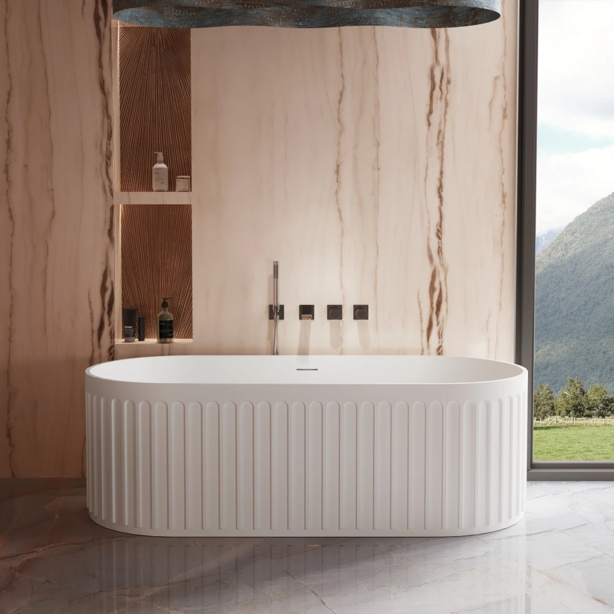 Ванна из литьевого мрамора Vincea Solid Surface VBT-4S09MW 170x75 см, отдельностоящая, белый матовый