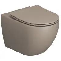 Унитаз подвесной Grossman GR-4411BRLMS безободковый, с сиденьем микролифт, светло-коричневый матовый