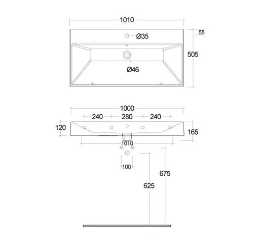 Раковина Kludi Resa 101 59WW10153 белая матовая
