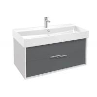 Тумба под раковину Jacob Delafon Vivienne 100 EB1668-J5-J54 блестящий белый/серый матовый