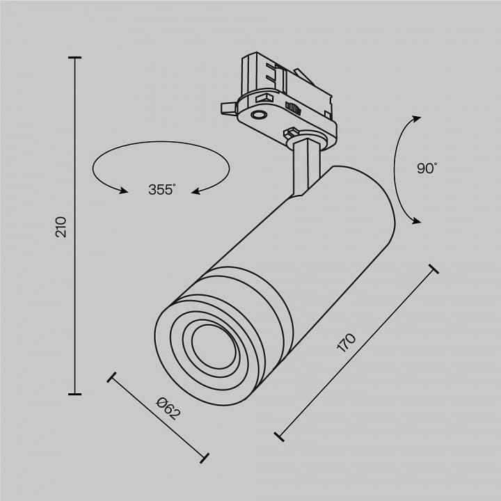 Светильник на штанге Maytoni Technical Фокус Зум TR198-3-20W2.7K-Z-W