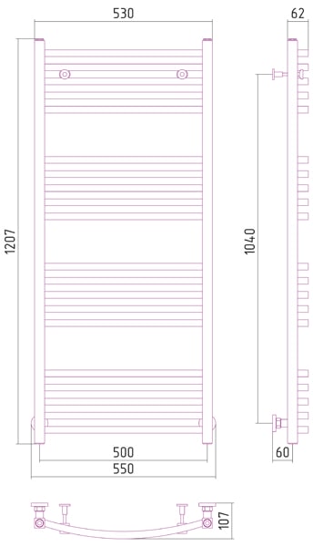 Полотенцесушитель водяной Сунержа Аркус 120x50 00-0251-1250