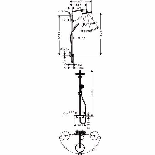 Душевая стойка hansgrohe Raindance Select S 240 Showerpipe 27115000