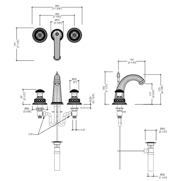 Смеситель для раковины Devon&Devon Excelsior Swan EXC-SW101OTS золото