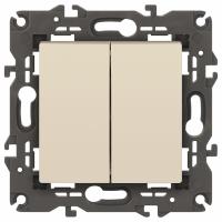 Переключатель двухклавишный без рамки Эра Эра Elegance 14-1106-02