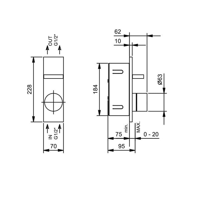 Смеситель для душа Fantini AK/25 48 P5 T085B сталь