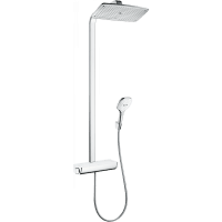 Душевая стойка с термостатом hansgrohe Raindance E Showerpipe 360 1jet EcoSmart 27286400 белый/хром