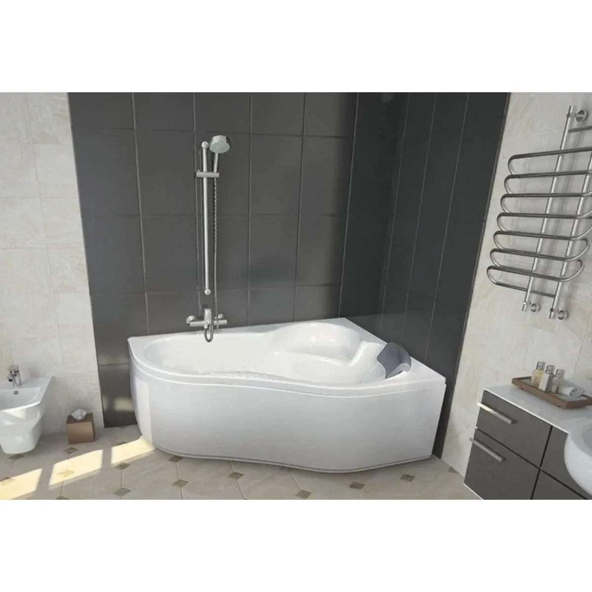 Акриловая ванна 160x100 см R Santek Ибица XL 1.WH11.2.037