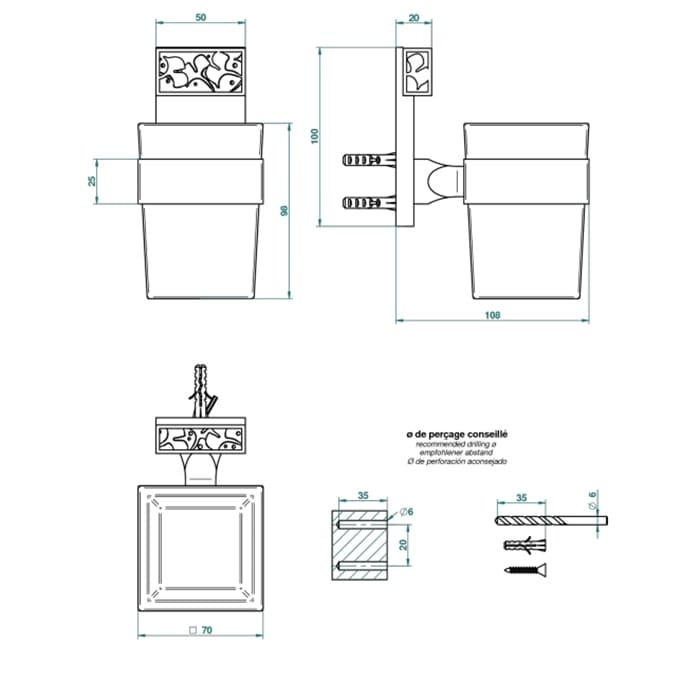 Стакан THG Ginkgo U5E.F01.536 золото