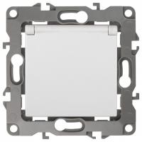 Розетка с заземлением и со шторкой, без рамки с крышкой Эра Эра 12 12-2003-01