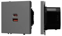 Розетка 2хUSB type A и C без рамки Arlight NOBE 054319(1)