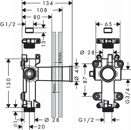 Внутренняя часть смесителя AXOR One 45770180