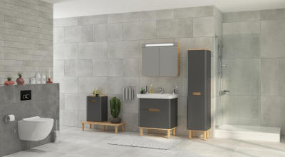 Тумба с раковиной Vitra Sento 63 60834 матовый антрацит