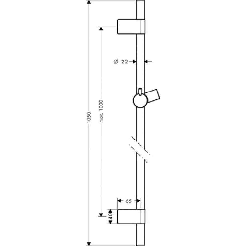 Душевая штанга hansgrohe Unica S Puro Reno 28663000 105 см хром