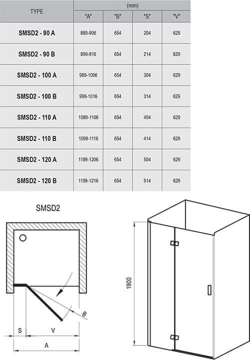 Душевая дверь Ravak Smartline SMSD2-110 A-R 0SPDAA00Z1 хром+Transparent