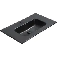 Раковина CeramaLux 9090MMB 91,3x46,6 см, накладная, черный матовый
