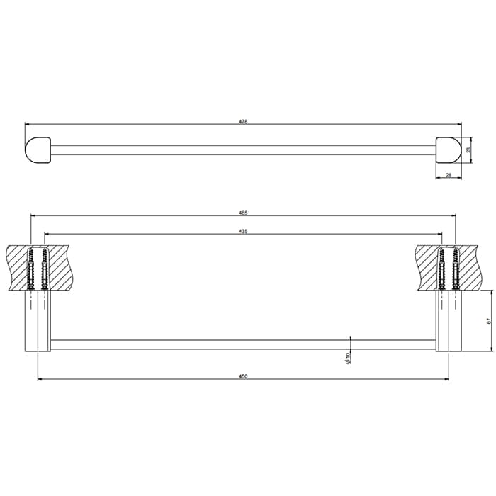 Полотенцедержатель Gessi Rilievo 45 см 59400#031