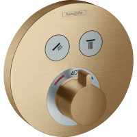 Смеситель для душа с термостатом hansgrohe ShowerSelect S 15743140 для 2 потребителей СМ шлифованная бронза