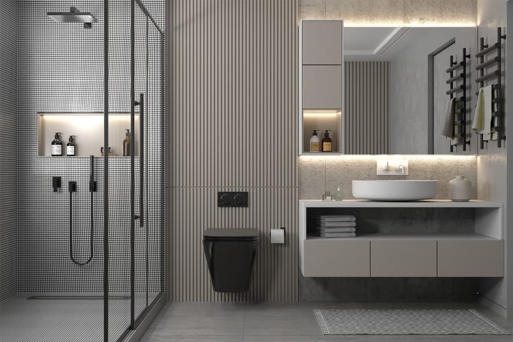 Комплект унитаза с инсталляцией Abber Rechteck AC1201MB-AC0105-AC0120MW с белой матовой клавишей
