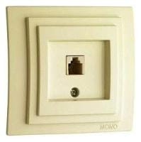 Розетка телефонная RJ-11 Mono Electric Larissa 103-171705-124