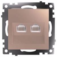 Розетка двойная Ethernet RJ-45 без рамки Stekker Катрин 50004