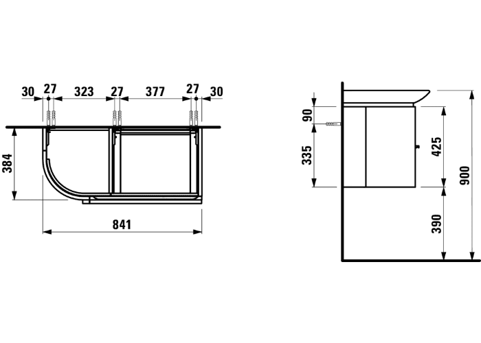 Тумба под раковину Laufen New Case 4.0153.1.075.463.1 DX (401531) белая