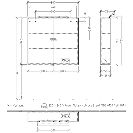 Зеркальный шкаф Villeroy&Boch MY VIEW ONE A4398000