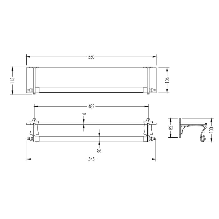 Полотенцедержатель Devon&Devon Mayfair 55 DD105IN золото