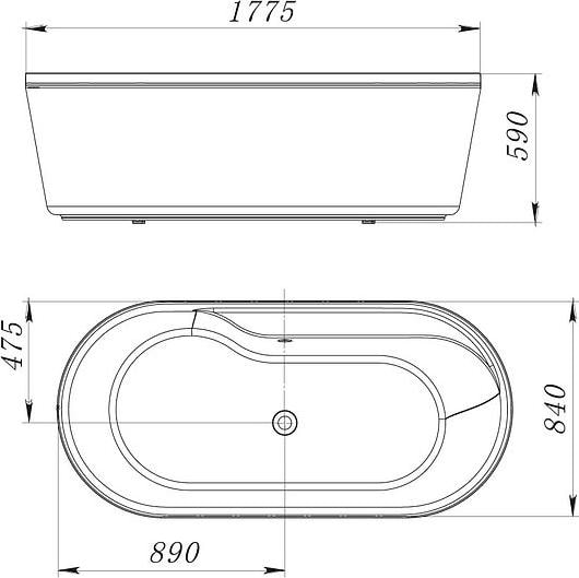 Акриловая ванна BelBagno BB14-K