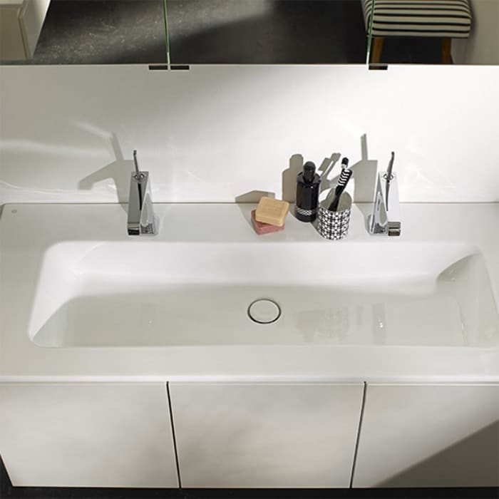 Тумба с раковиной Burgbad Bel 123 SEZV123F0590C0001*2 белая глянцевая