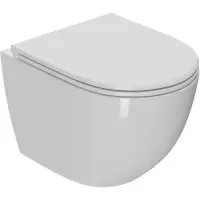 Унитаз подвесной Point Афина PN41041 безободковый, торнадо, с сиденьем микролифт, белый