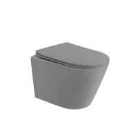 Подвесной унитаз Abber Bequem AC1102TMG с крышкой-сиденьем серый матовый