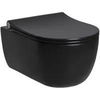 Унитаз подвесной Noken Acro Compact N380000080 безободковый, с сиденьем микролифт, черный матовый