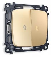 Выключатель проходной двухклавишный с подсветкой без рамки Ambrella Volt Quant MO604030