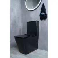 Унитаз-компакт GID Tr2170BM безободковый, с сиденьем микролифт, черный матовый