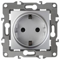Розетка с заземлением и со шторкой, без рамки Эра Эра 12 12-2102-03