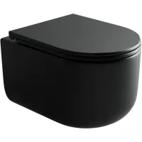 Унитаз подвесной Ceramica Nova Ulma CN4006MB безободковый, с сиденьем микролифт, черный матовый